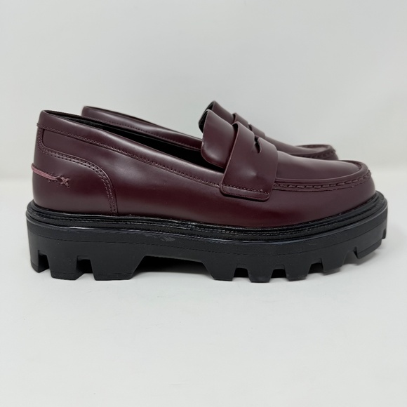 New Rag & Bone Quinn Lug Sole Loafer Burgundy Sz 39.5 - Picture 4 of 14